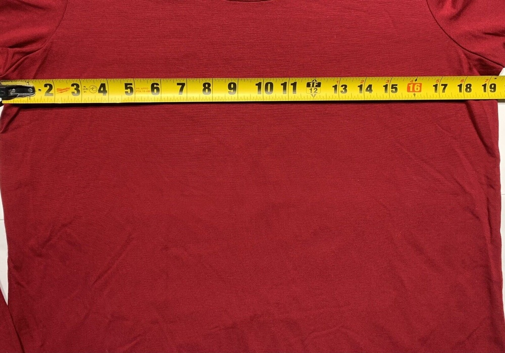 Eileen Fisher Top Large Red Rayon Stretch Pullover Knit Scoop Neck Long Sleeve - Picture 3 of 6